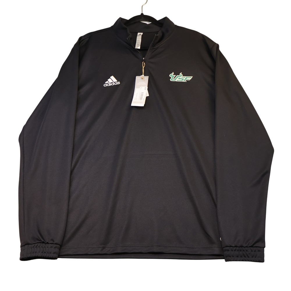 Adidas Mens XL 1/4 Zip Pullover Black USF Bulls Entrada 22 Training H57544